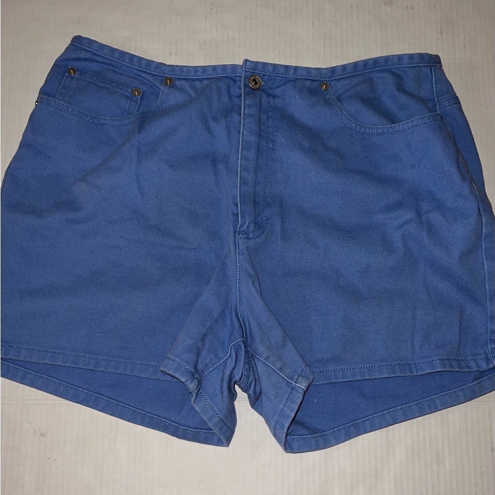 Vintage LA BLUES Denim Jean Shorts size 14 Baby Blue  High Waist 90s Y2K Mom